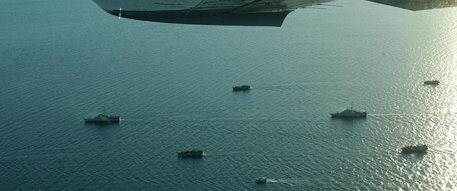 Foreign fishing vessels are escorted into Darwin (Photo: Department of Defence)