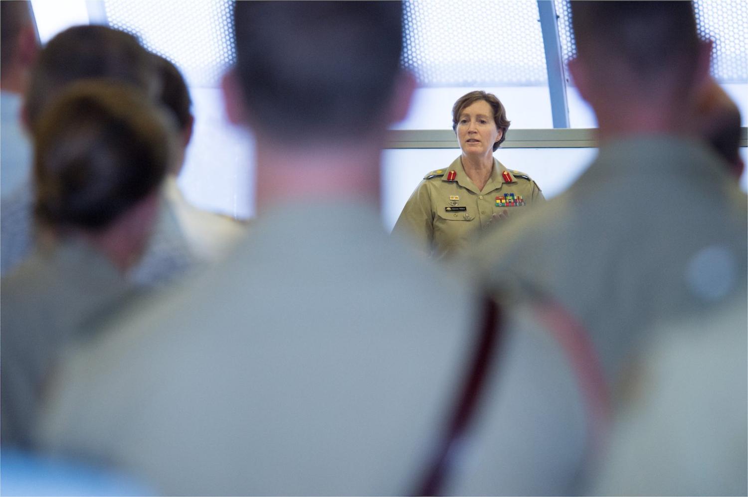 Major General Simone Wilkie addresses the Australian Defence Force Academy 2015 International Women’s Day event (Photo: Defence Department)