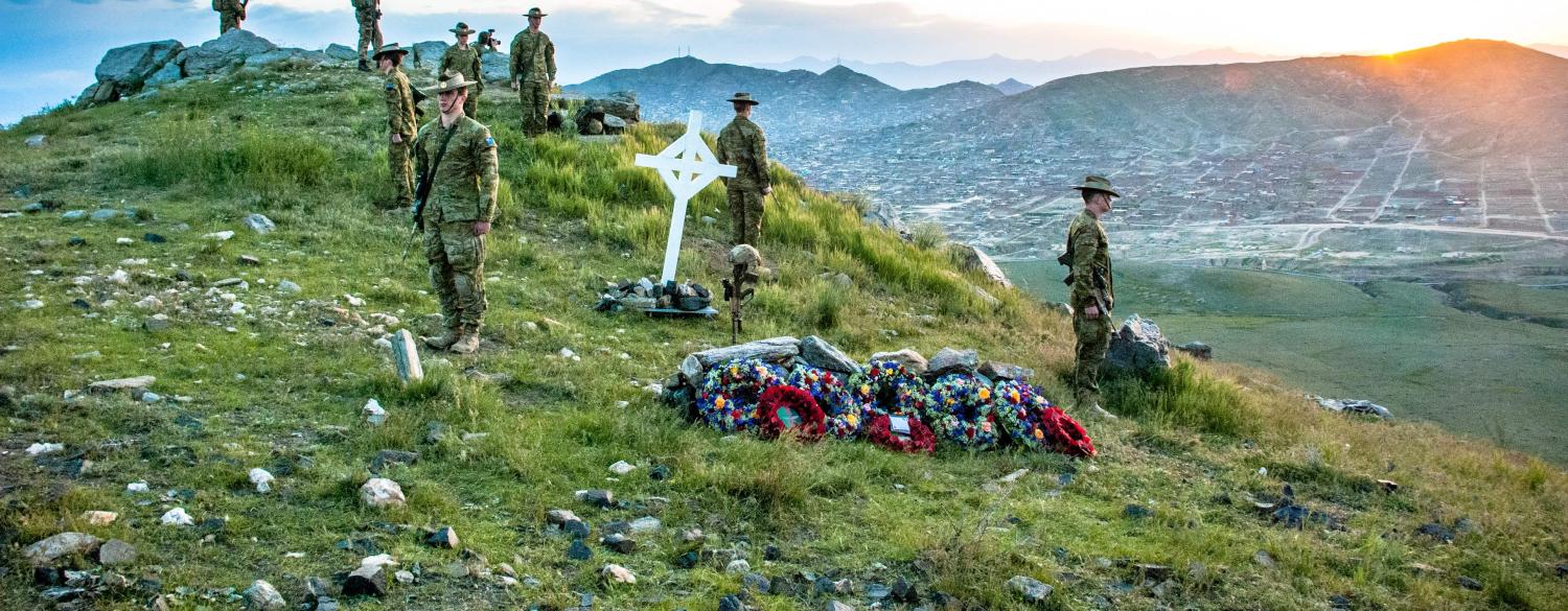 An Anzac Day dawn service on the outskirts of Kabul, Afghanistan, 2016 (Photo: Commonwealth of Australia)