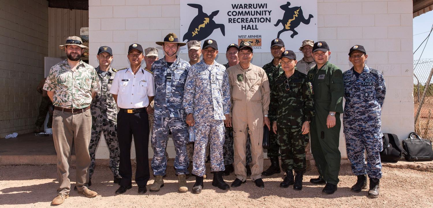 International observers and Lowy Institute International Security Program Director Euan Graham (far left) at Warrawui for Exercise Crocodile Strike (Photo: Commonwealth of Australia/Department of Defence)