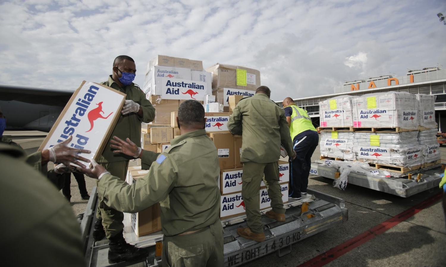 Australian relief supplies delivered to Fiji at the weekend amid the Covid-19 outbreak and following Cyclone Harold (Defence Department)