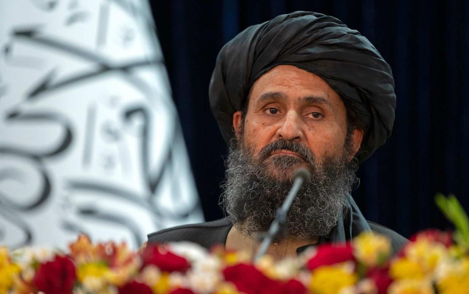 The Taliban’s acting first deputy prime minister Abdul Ghani Baradar at a press conference last month in Kabul (Wakil Kohsar/AFP via Getty Images)