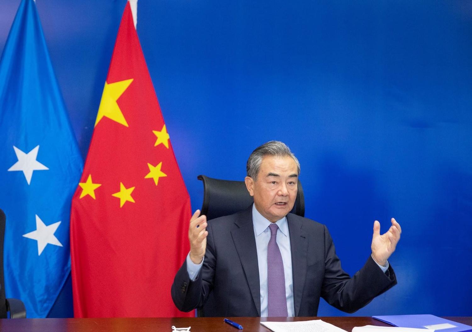 China’s Foreign Minister Wang Yi took a regional security and trade agreement to Pacific Island nations but is yet to garner regional support (Bai Xuefei/Xinhua via Getty Images)