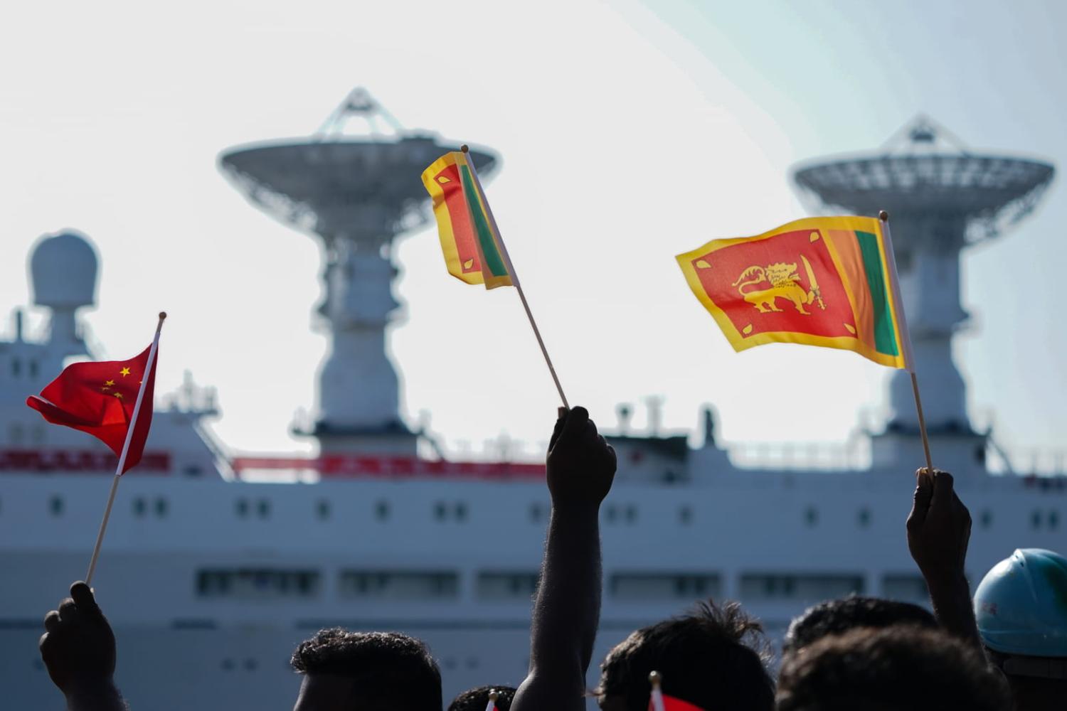 Chinese tracking vessel Yuan Wang 5 berth at the Hambantota port, 16 August, Sri Lanka (Thilina Kaluthotage/NurPhoto via Getty Images)