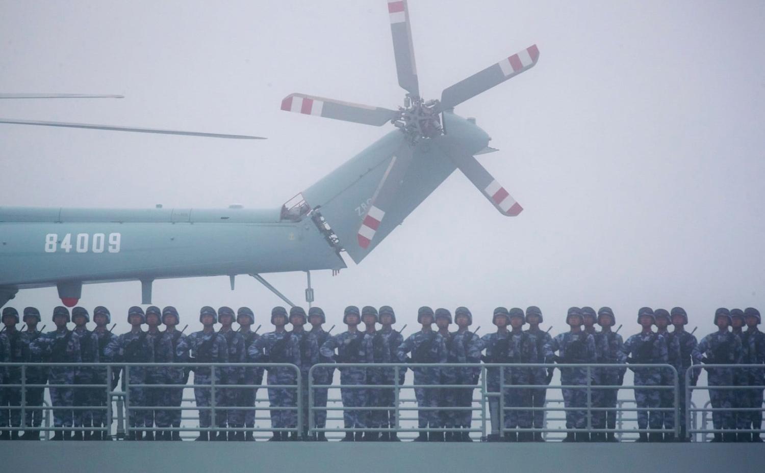 Sea and air drills by the People's Liberation Army (PLA) have been used as a show of China's force in the region (Mark Schiefelbein/AFP via Getty Images)