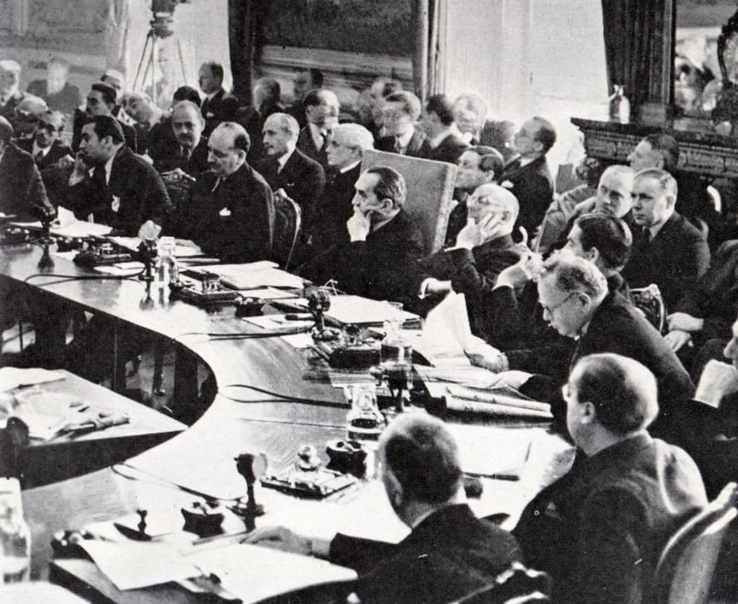 Australia's former prime minister Stanley Bruce chairing the League of Nations Council in 1936 (NAA via Wikimedia Commons)
