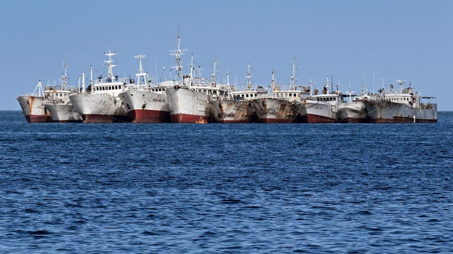 Fishing vessels anchored in Suva Harbour, Fiji (William West/AFP via Getty Images)