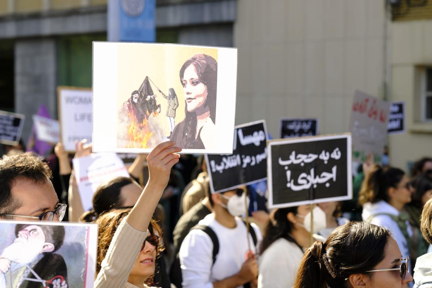 Demonstrations in Belgium, among protests in cities across the world in solidarity with Iranians following the death of Mahsa Amini (Thierry Monasse/Getty Images)