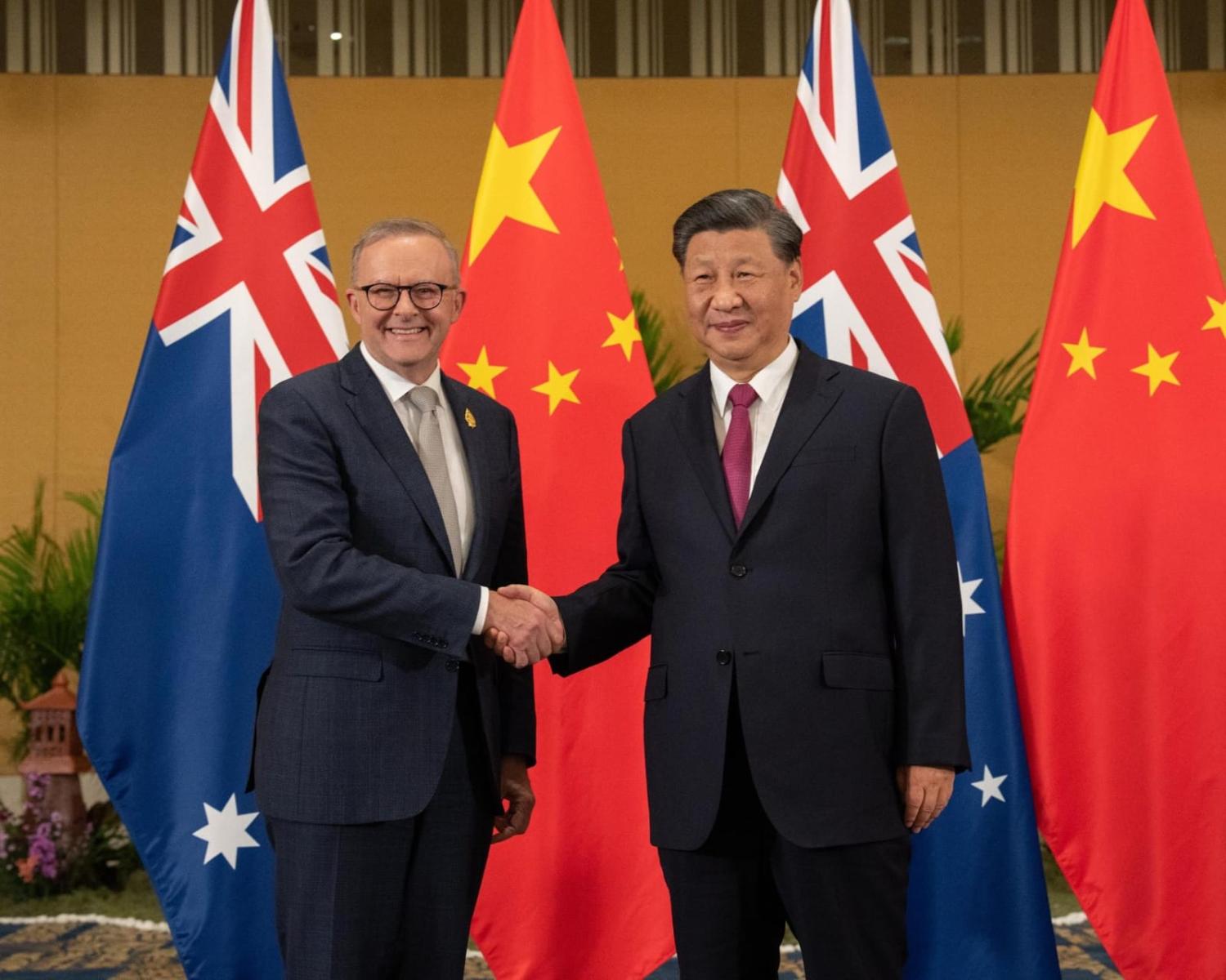 Anthony Albanese and Xi Jinping on the sidelines of the G20 in Bali (@AlboMP/Twitter)