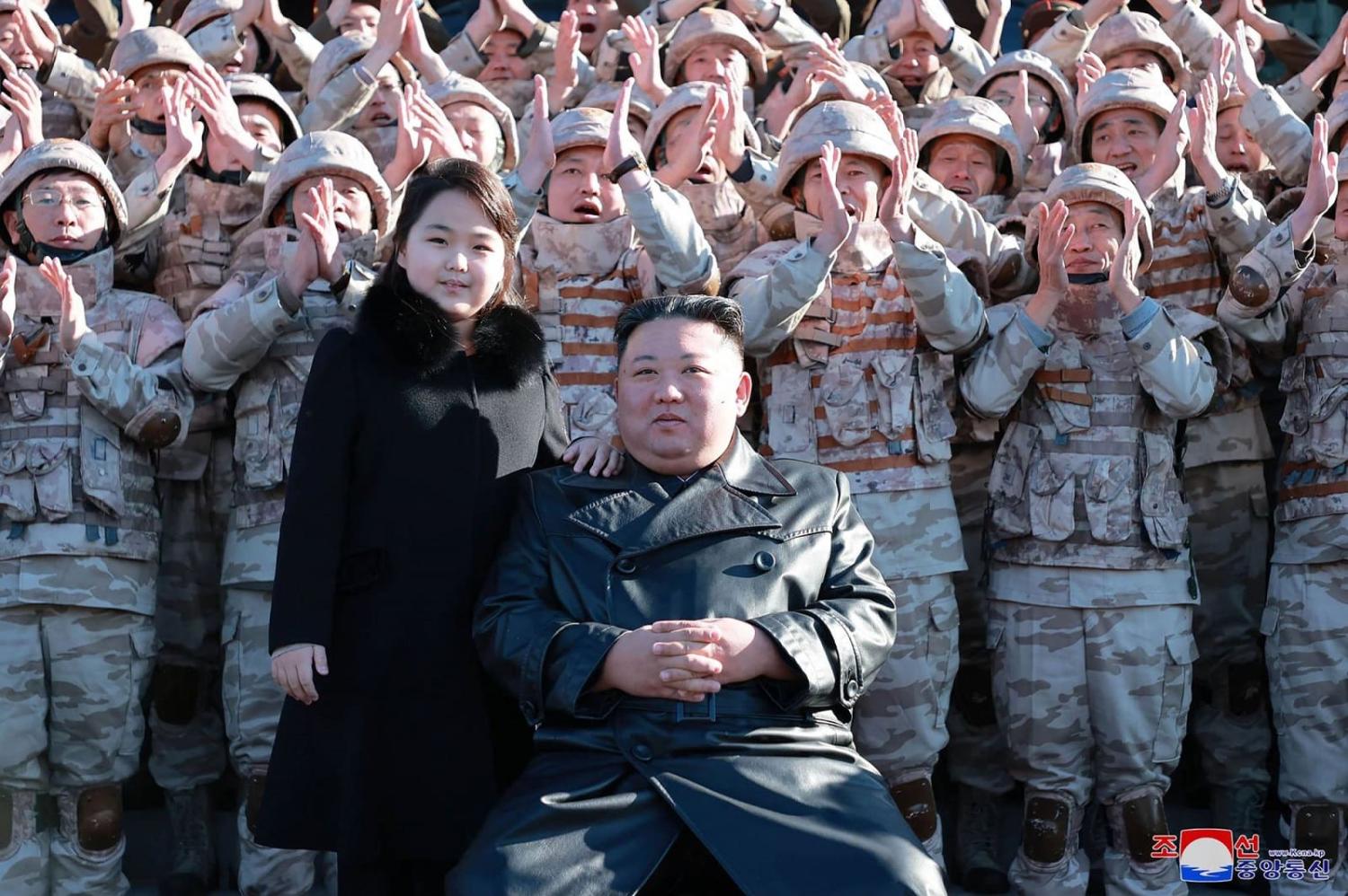 North Korean President Kim Jong-un with daughter Ju-ae (Photo released by North Korean state media KCNA last month)