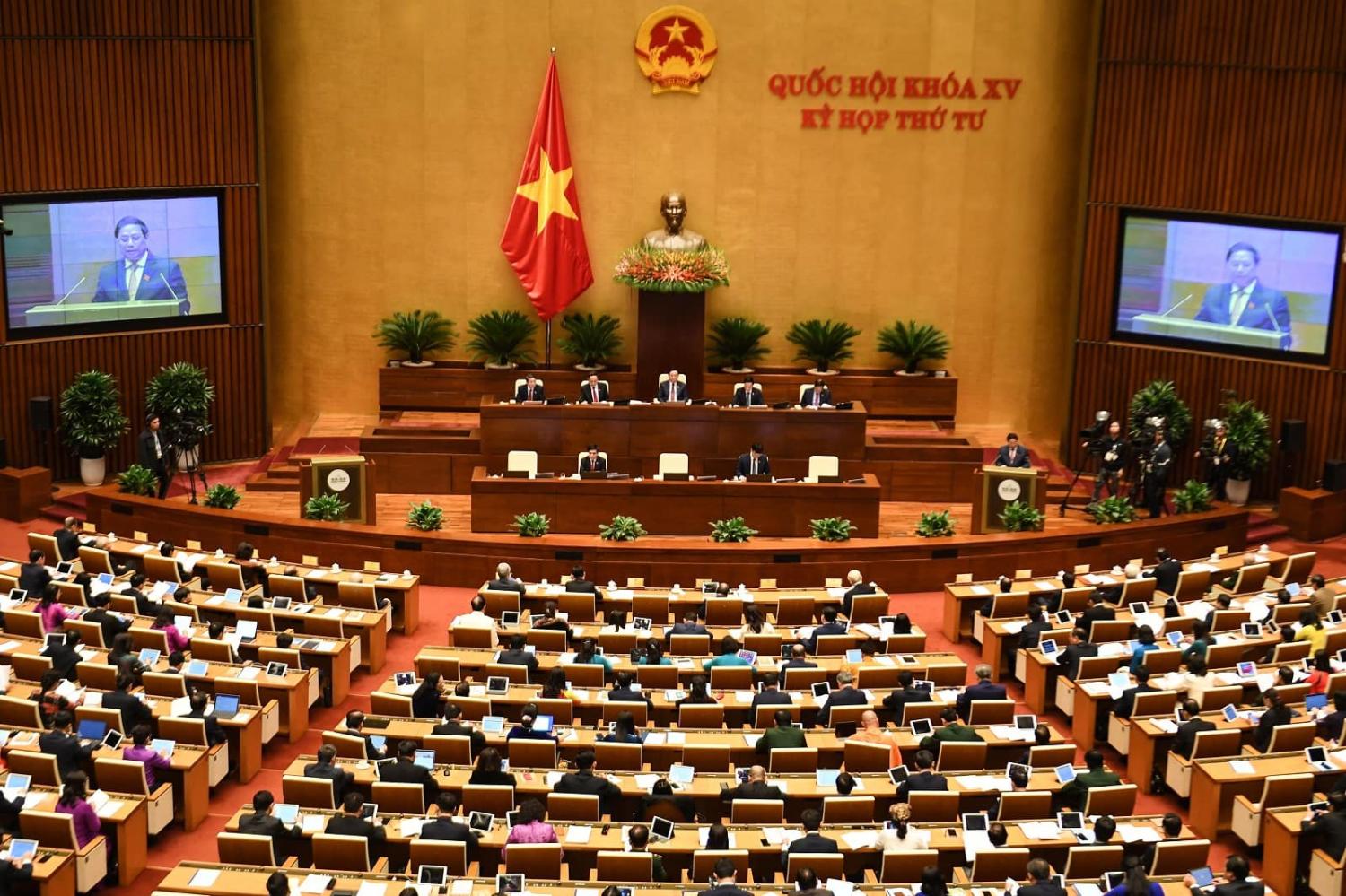 Vietnam’s parliament, the National Assembly, at its autumn session in Hanoi, 20 October 2022 (Nhac Nguyen/AFP via Getty Images)