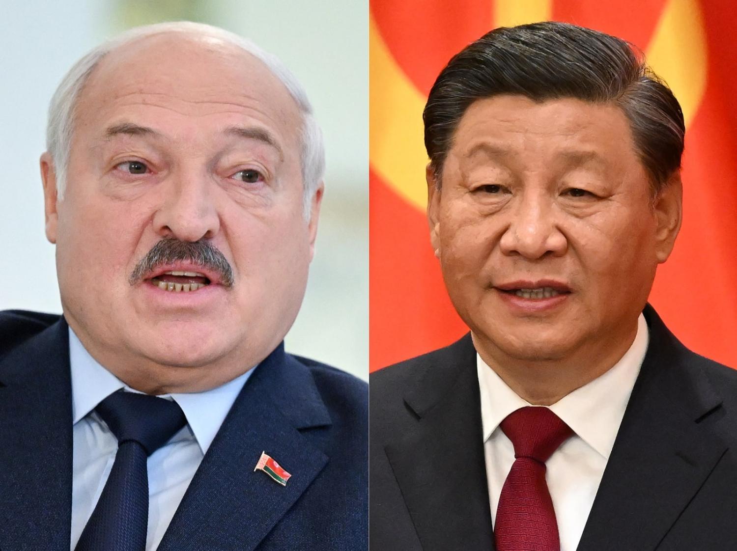 Belarusian President Alexander Lukashenko (L) and Chinese President Xi Jinping recently signed a joint declaration to strengthen cooperation on defence, law enforcement and security (Natalia Kolesnikova/Noel Celis/AFP via Getty Images)