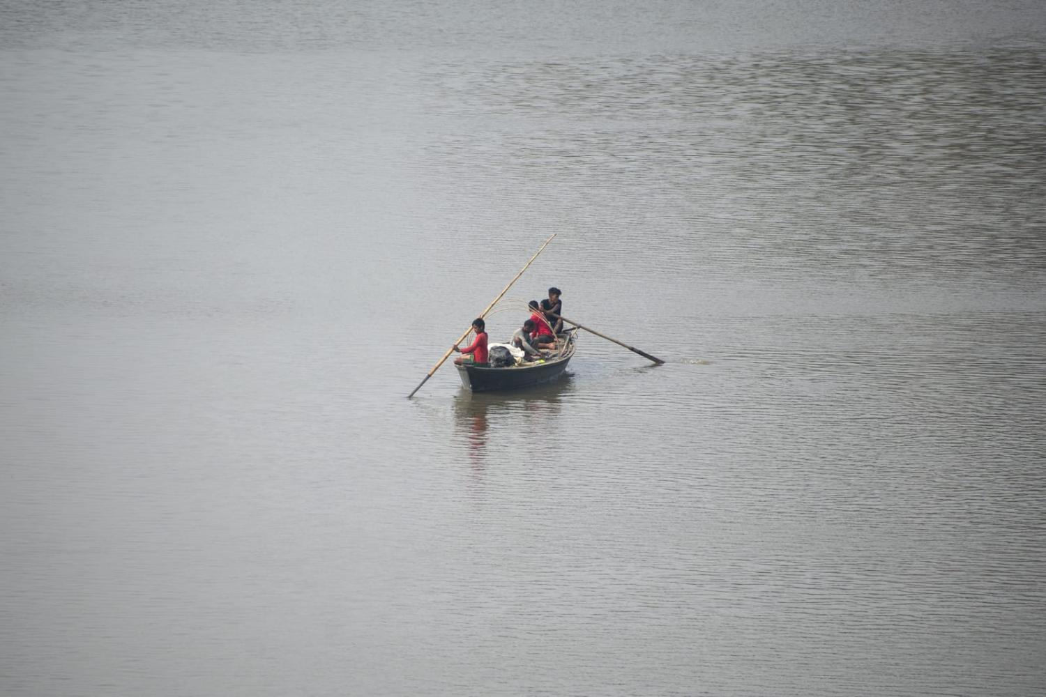Fishing the Brahmaputra river last month in Guwahati, Assam, India (David Talukdar/NurPhoto via Getty Images)