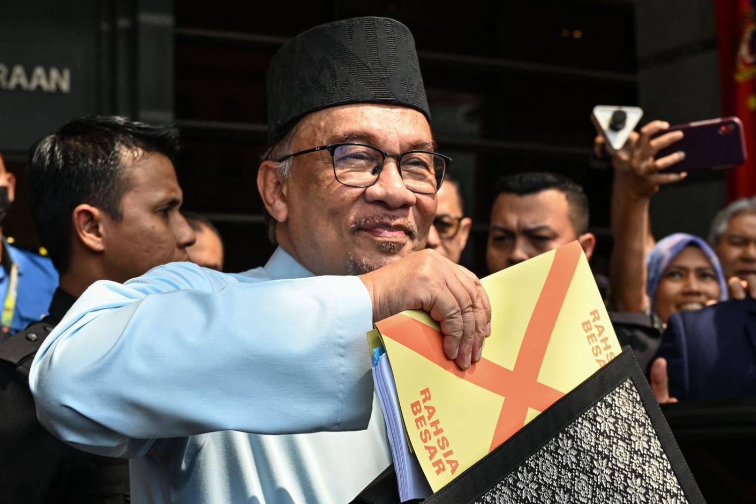 Prime Minister and Finance Minister Anwar Ibrahim ahead of the 2023 budget speech in February (Mohd Rasfan/AFP via Getty Images)