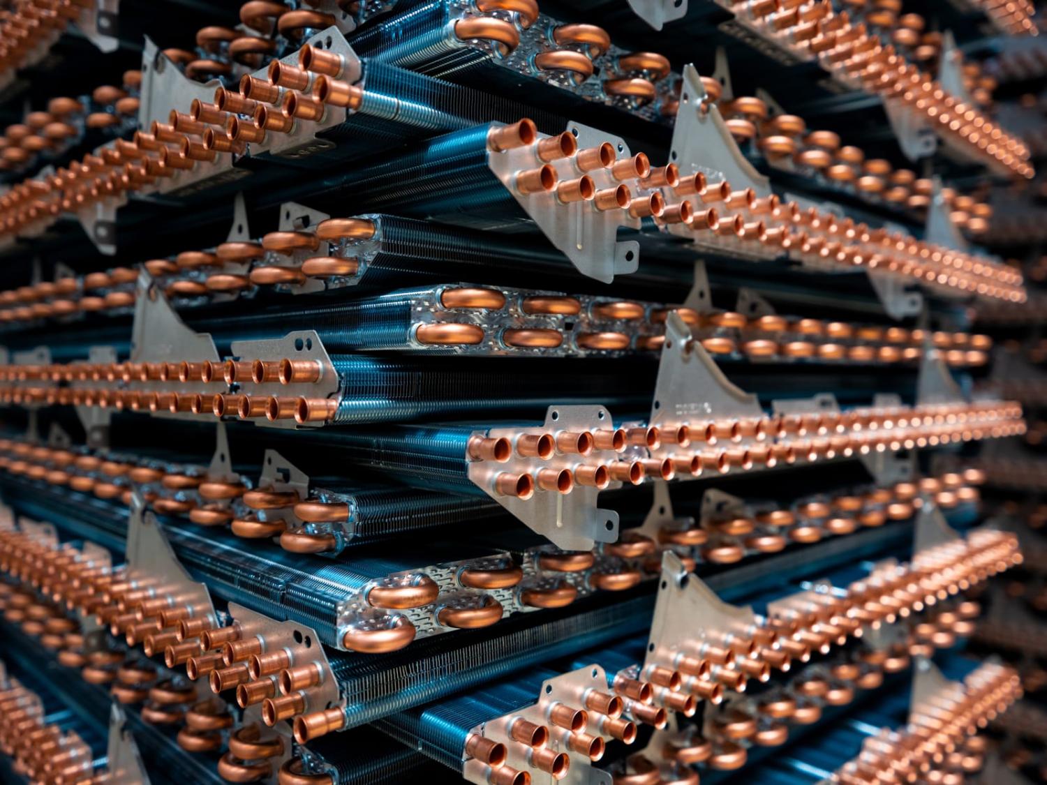Components at the air conditioner factory of Haier Appliances India Ltd, in Greater Noida, India (Anindito Mukherjee/Bloomberg via Getty Images)
