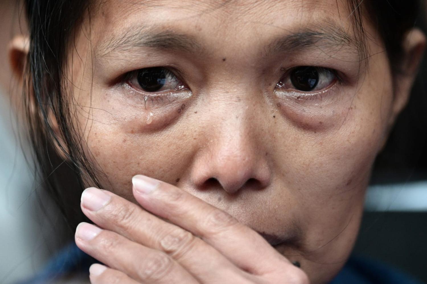 Baby Jane Allas, a 38-year-old mother of five Filipina domestic worker in Hong Kong, sacked after being diagnosed with cervical cancer, after the Labour Tribunal in 2019 ordered her former employer pay US$3,827 (Anthony Wallace/AFP via Getty Images)