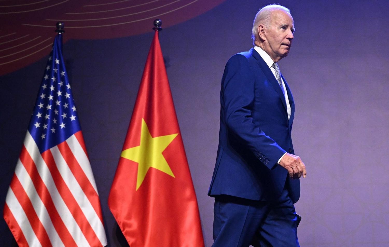 US President Joe Biden on a visit to Hanoi, 10 September 2023 (Saul Loeb/AFP via Getty Images)
