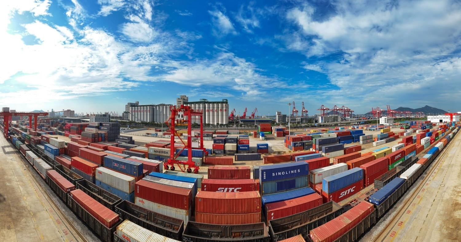 The China-Kazakhstan (Lianyungang) logistics cooperation base in east China's Jiangsu Province has ramped up cargo movements this year (CFOTO/Future Publishing via Getty Images)