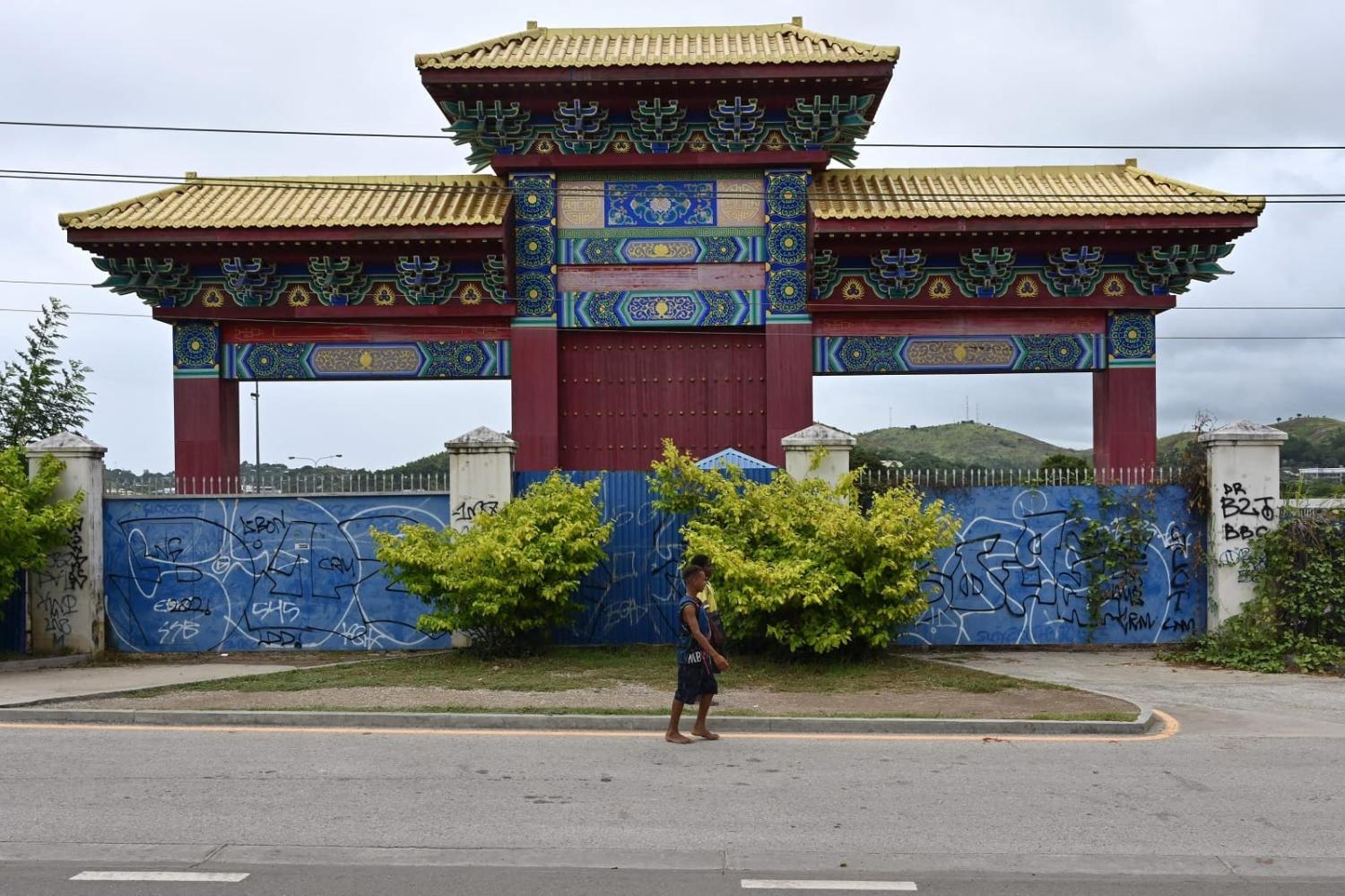A project site called Chinatown lies dormant in Port Moresby, Papua New Guinea, 18 May 2023 (Adek Berry/AFP via Getty Images)