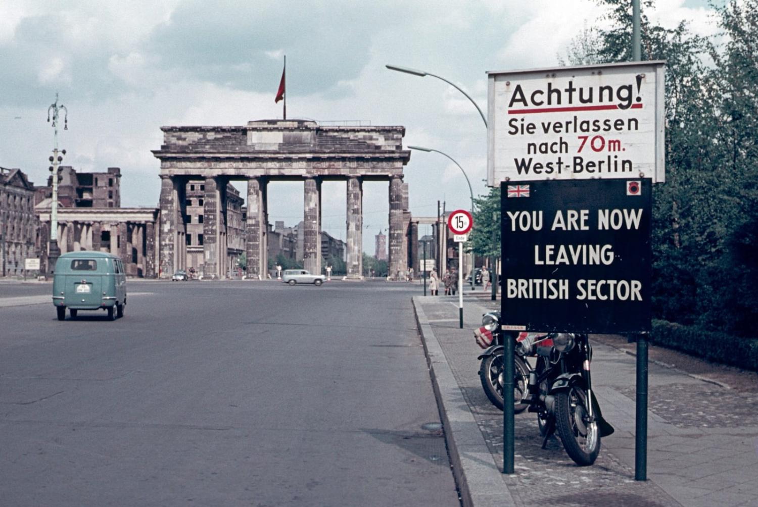 At the Brandenburg Gate in West Berlin, Germany, 1958 (Getty Images)