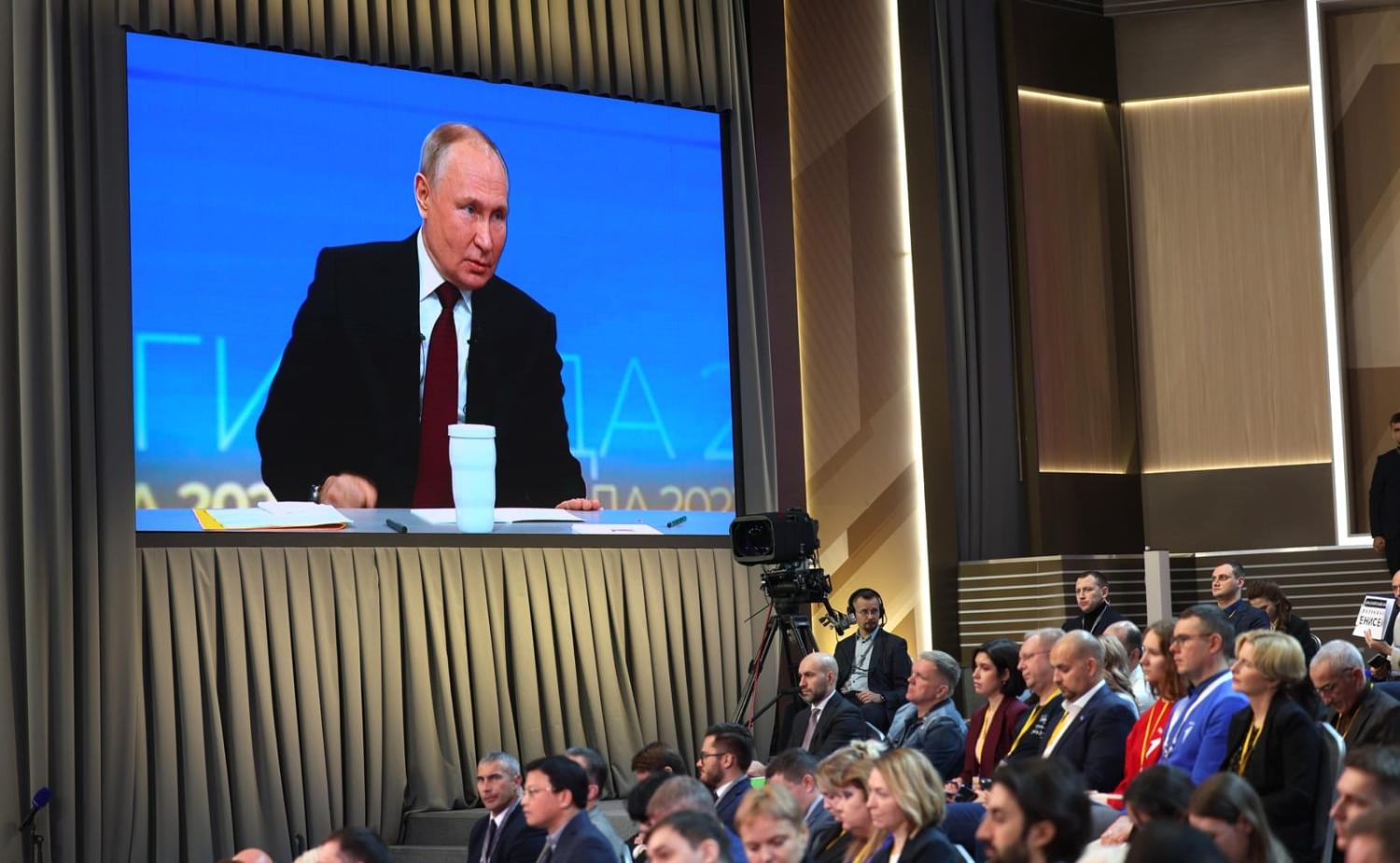Russia's Vladimir Putin during the four-hour press conference last week (Kremlin)