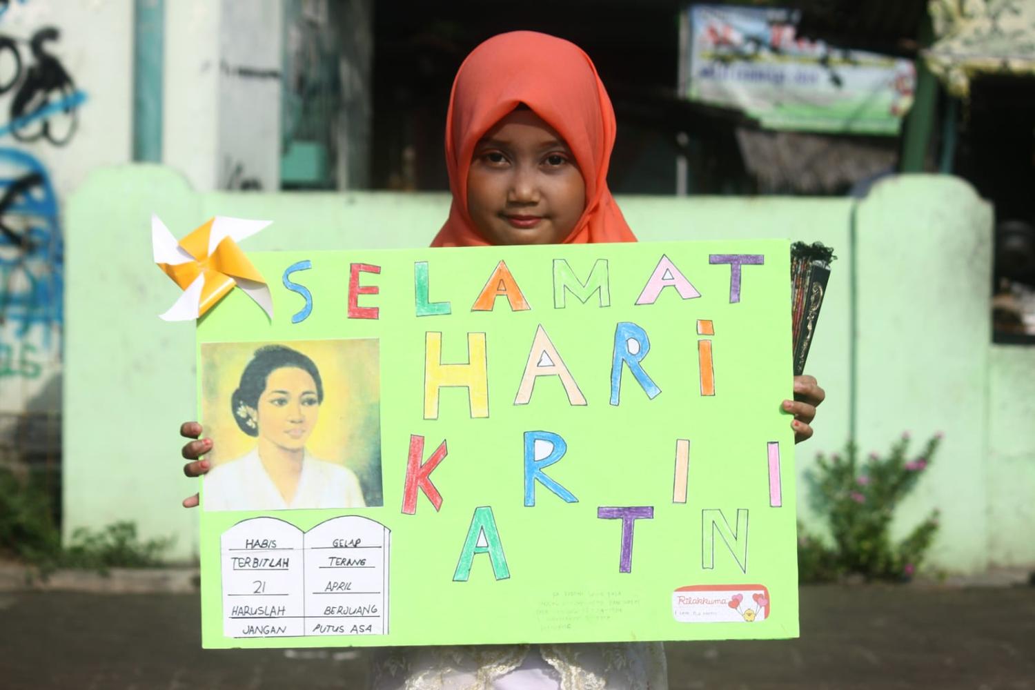 Marking Kartini Day at State Elementary School 14, Wanasari village, West Java (Aditya Irawan/NurPhoto via Getty Images)