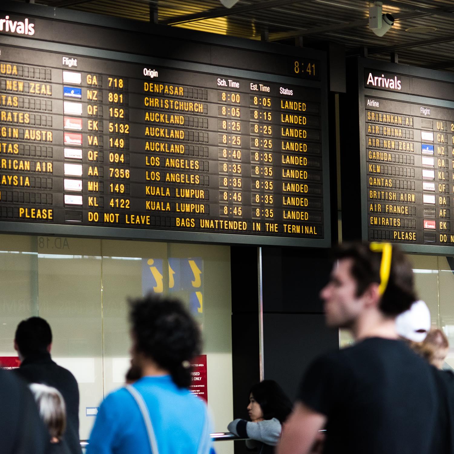 Arrivals hall, Melbourne airport (Photo: Alex Steffler/Flickr)