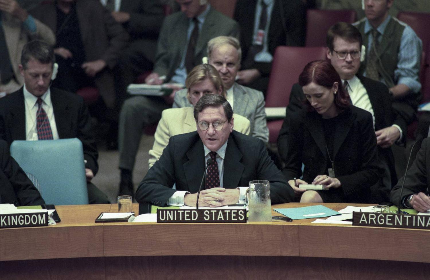 Richard Holbrooke, as Permanent Representative of the United States to the United Nations, addresses the Security Council during the 1999 East Timor crisis (Photo: Evan Schneider/UN Photo)