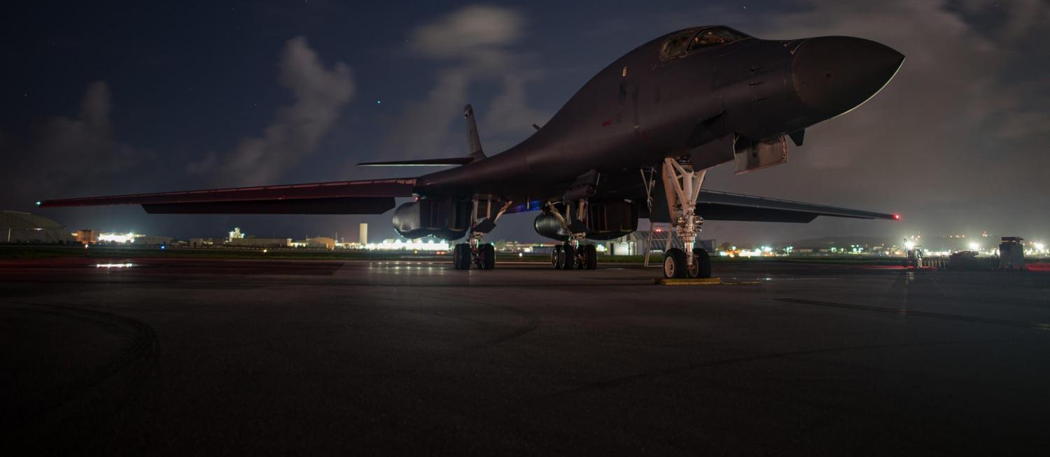 A US B-1B Lancer at Guam prior to a bilateral mission with South Korean and Japanese fighter jets, July 2017 (Photo: Flickr/US Pacific Command)