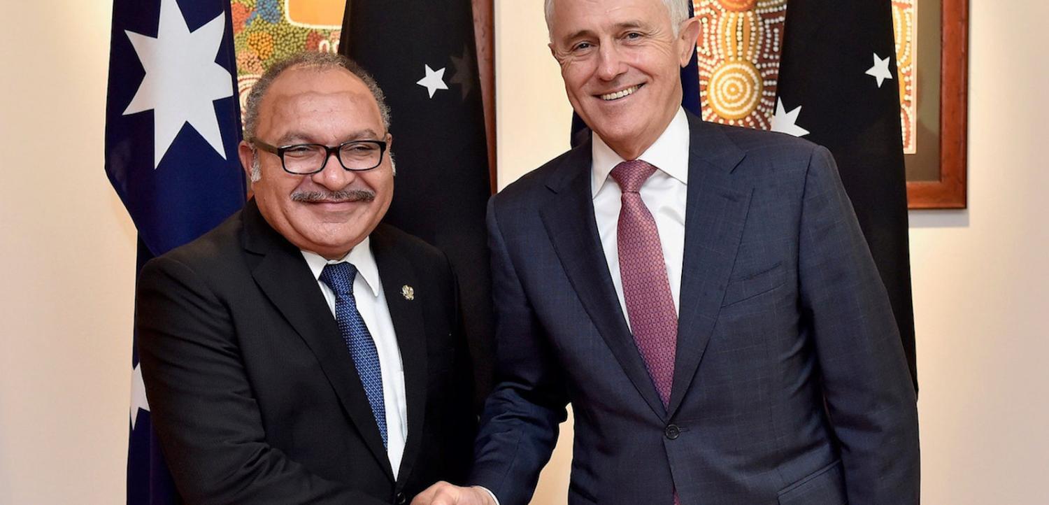 PNG Prime Minister Peter O’Neill with Australia’s Malcolm Turnbull in July (Photo: PM&C/Flickr)