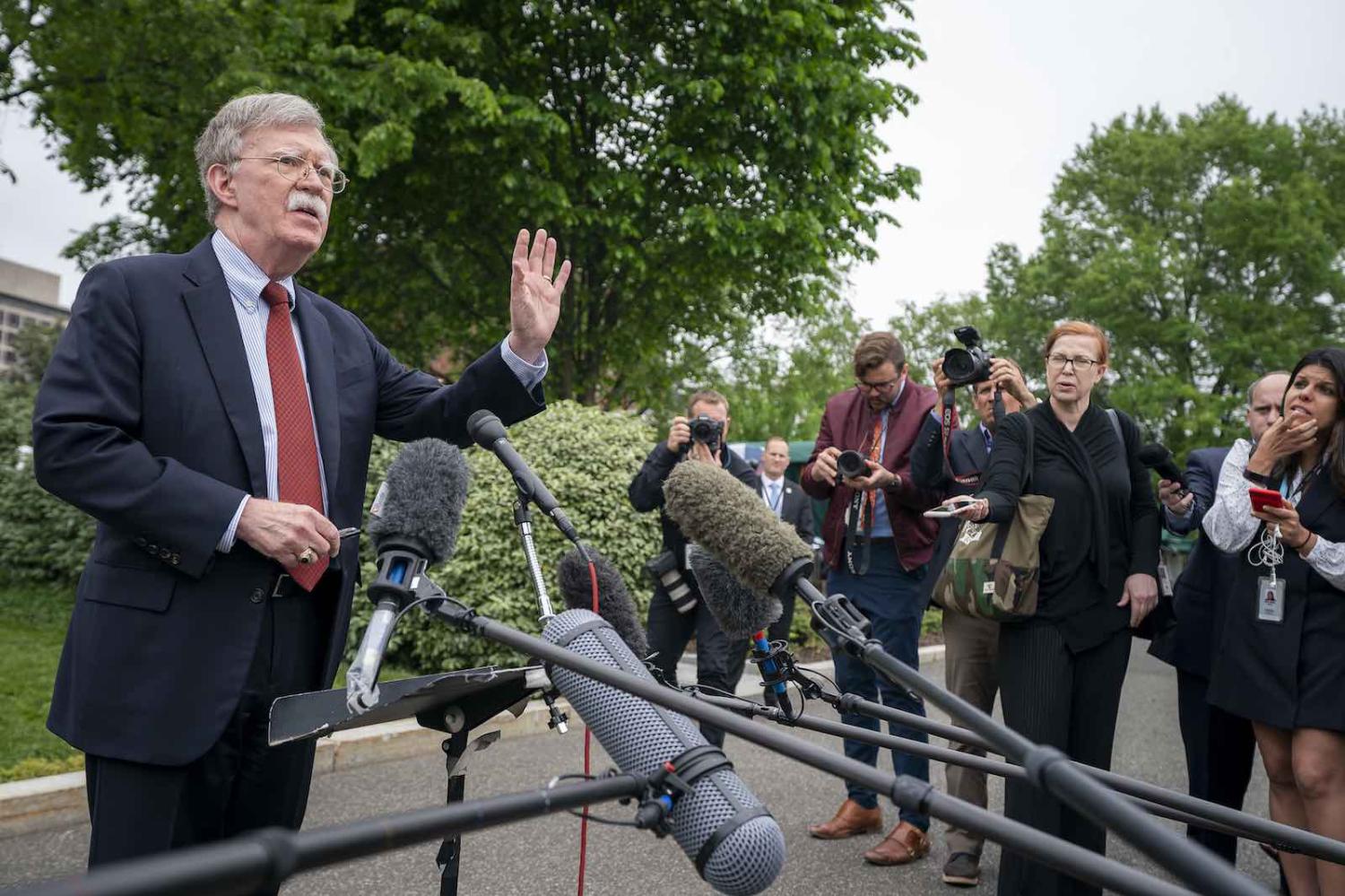 National Security Advisor John Bolton speaks to reporters outside the West Wing, May 2019 (Photo: The White House/Flickr)