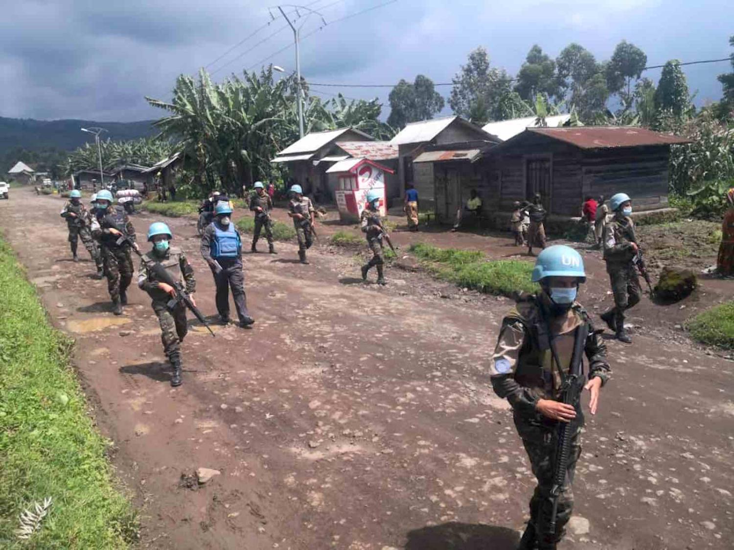 UN Peacekeepers from Morocco patrol a village in North Kivu province, Democratic Republlic of Congo, 9 May 2020 (MONUSCO Photos/Flickr)