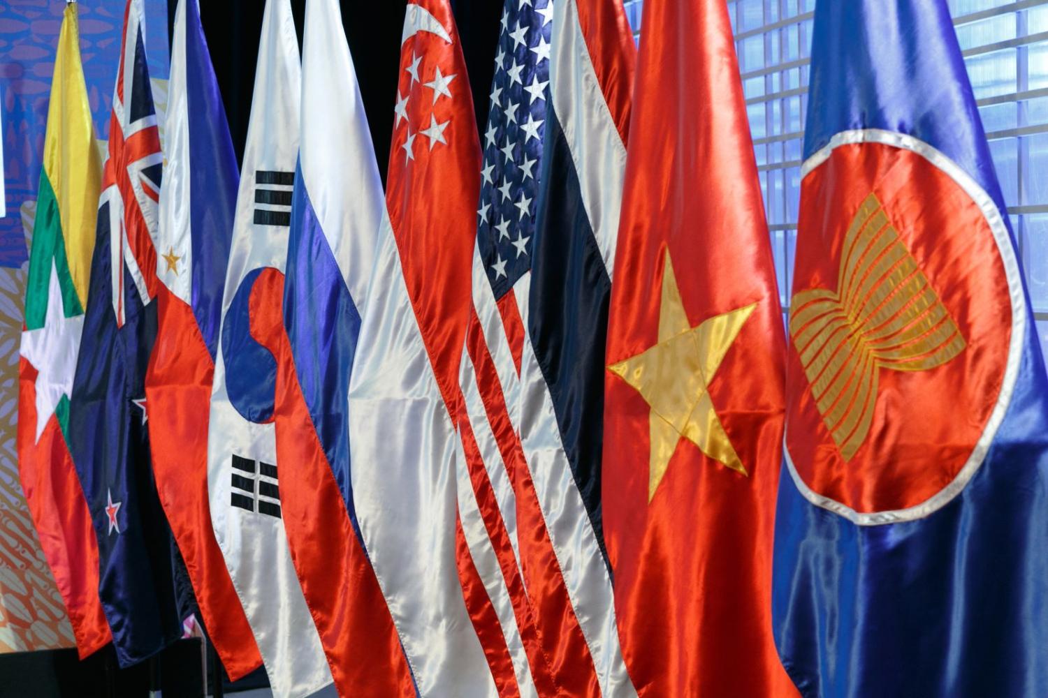 ASEAN flags at a meeting of ASEAN officials in Manila, Philippines (Photo: Vadim Savitsky\via Getty)