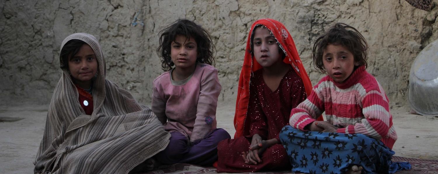 Displaced Afghan children at a refugee camp in Kabul (Photo:Haroon Sabawoon/Getty Images)