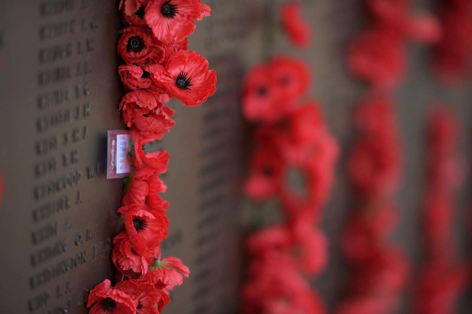 Poppies line the walls of the Australian War Memorial Roll of Honour, Canberra (Tracey Nearmy/Getty Images)