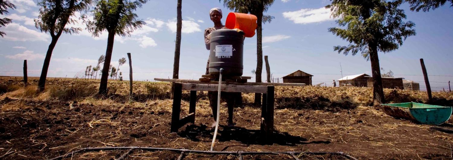 The AusAid Self Help Development Initiative helped Kenyans like Beth Wanjero irrigate using a drip watering kit. (Photo: Flickr/DFAT/2009)