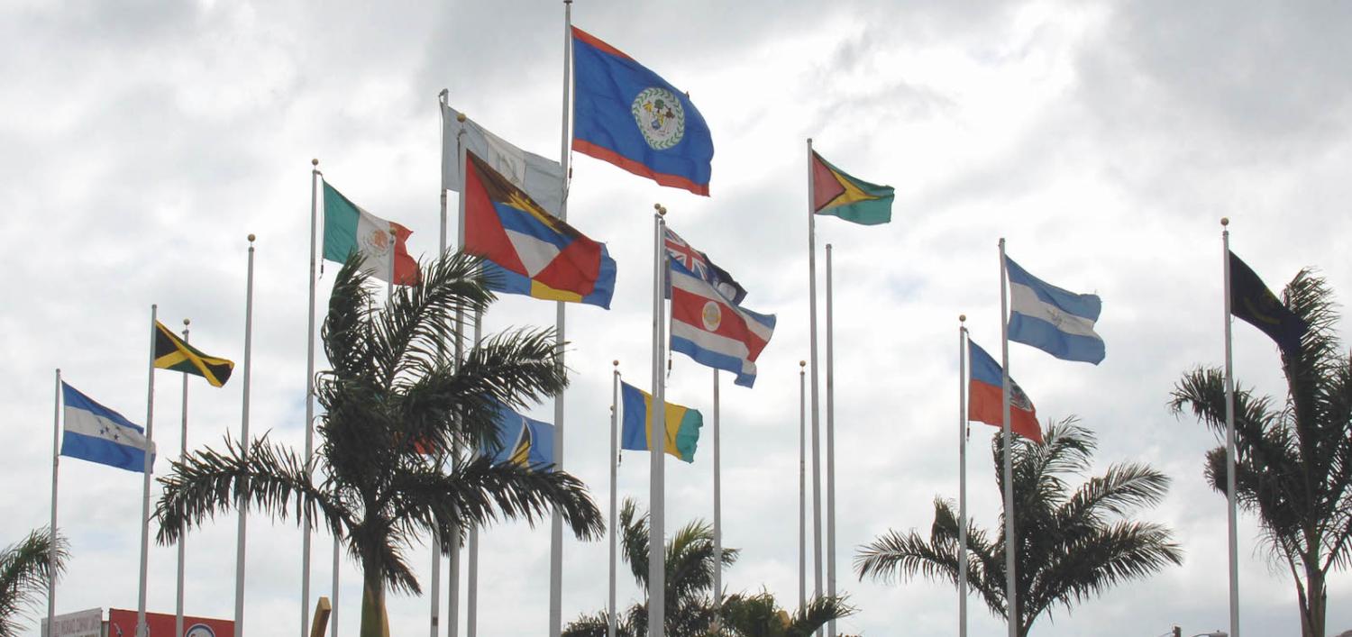 CARICOM flags, Belize (Wikimedia Commons)