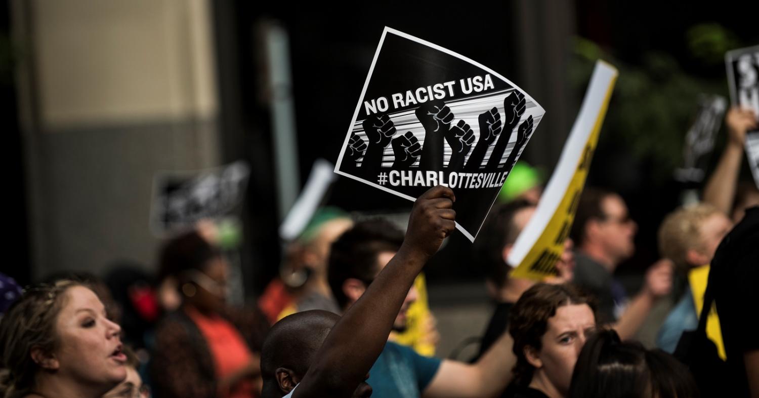 A protest in Minneapolis, Minnesota against racism and the violence in Charlottesville, Virginia. (Photo: Stephen Maturen/Getty Images)