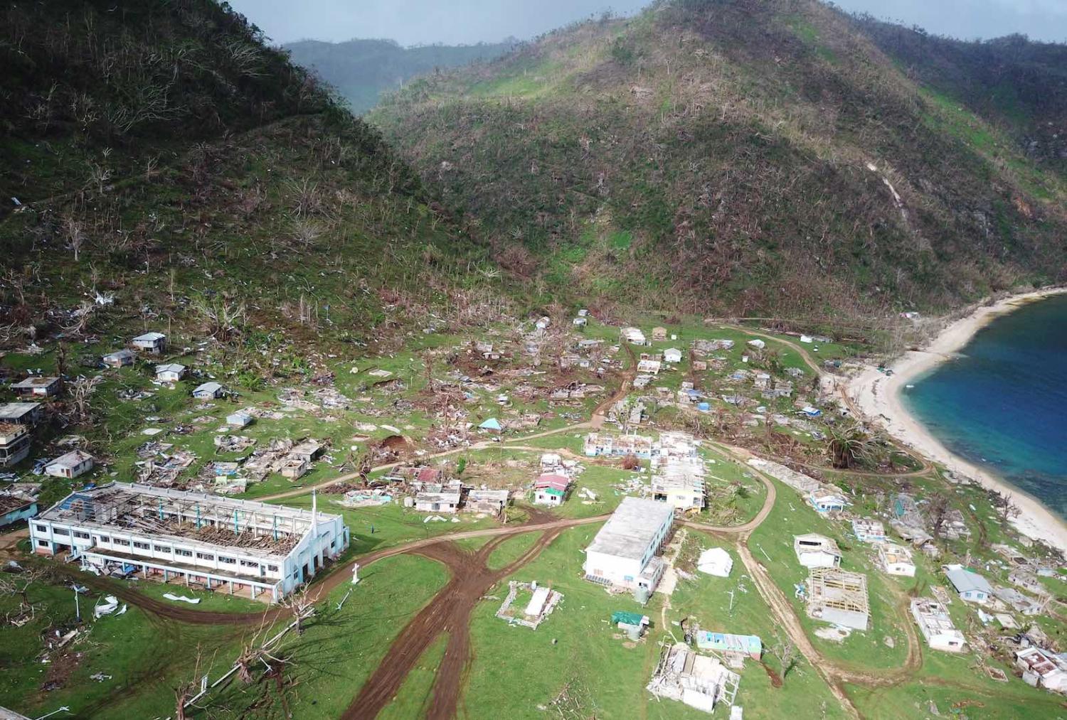 Aftermath of Cyclone Harold in Melsisi settlement, Pentecost Island, Vanuatu (Ginny Stein/RedR/NDMO Vanuatu)