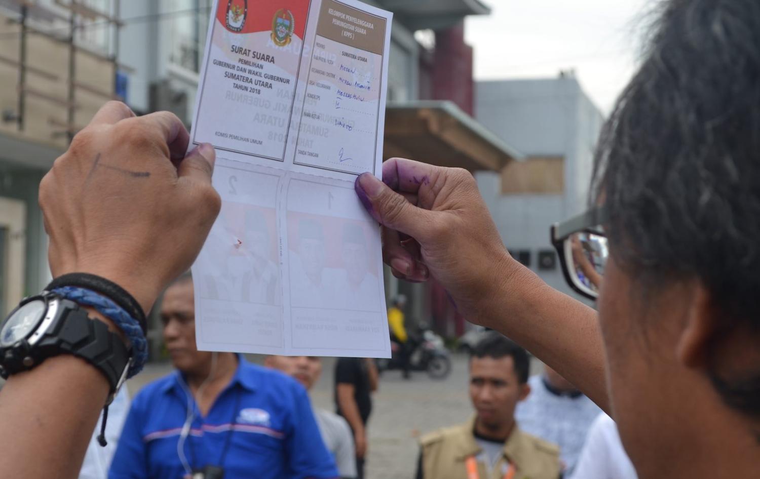 Madras Hulu polling station in Medan on 27 June (Photo: Teguh Harahap)