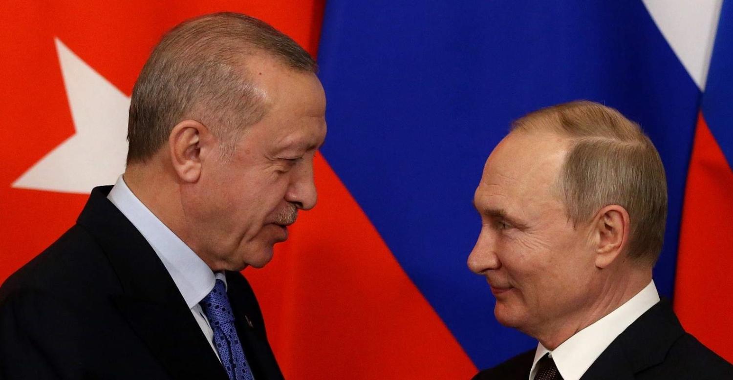 Turkish President Recep Tayyip Erdoğan and Russian President Vladimir Putin during talks at the Kremlin in 2020 (Mikhail Svetlov/Getty Images)