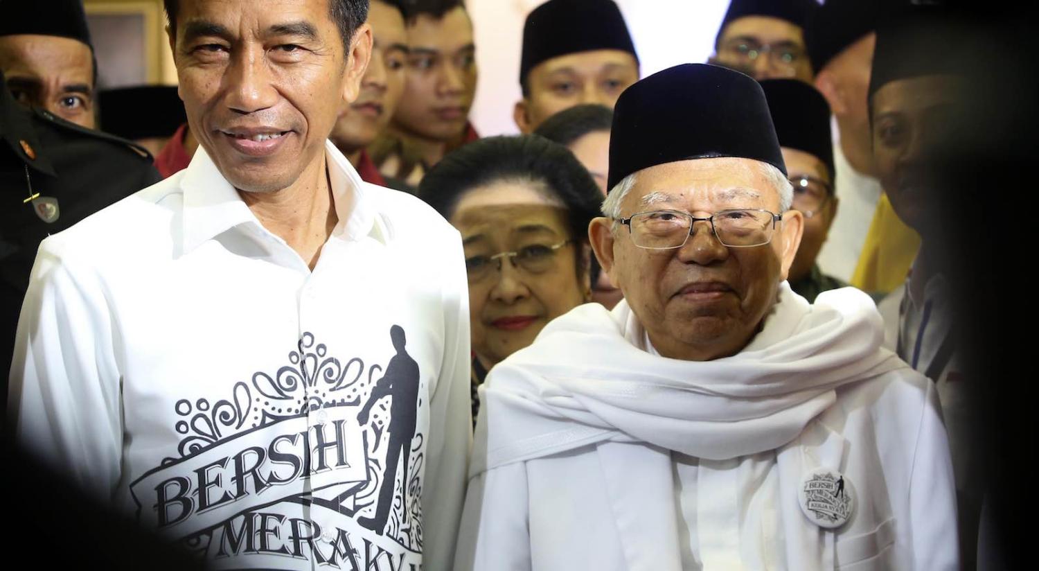 Indonesia's President Joko Widodo registers with Ma’ruf Amin as running mate for the April 2019 presidential contest, 10 August (Photo: Jefri Tarigan via Getty)