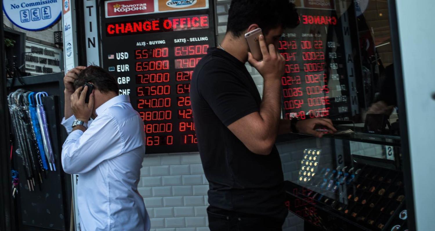 A currency exchange office in Istanbul (Photo: Yasin Akgul/Getty)
