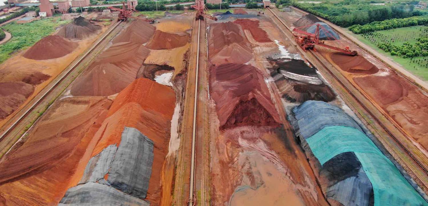 Imported iron sand at Nantong port, China (Photo: Xu Congjun via Getty)