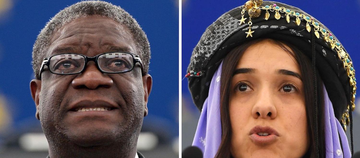 Winners of the 2018 Nobel Peace Prize: Denis Mukwege and Nadia Murad (Photo: Frederick Florin via Getty)