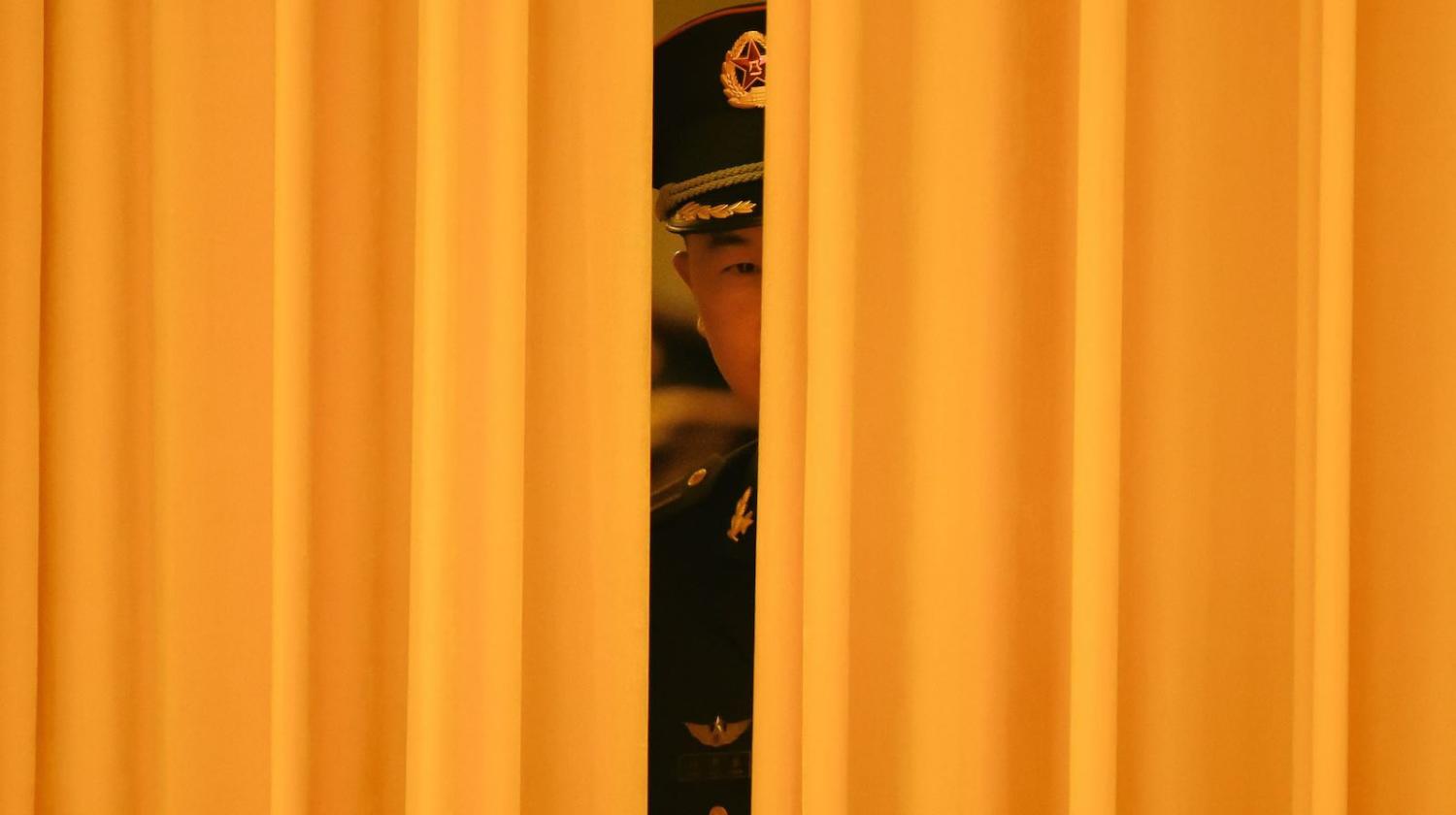 Chinese honour guards prepare for the arrival of China's President Xi Jinping and El Salvador's President Salvador Sanchez Ceren at the Great Hall of the People in Beijing in November 2018 (Photo: Wang Zhao via Getty)
