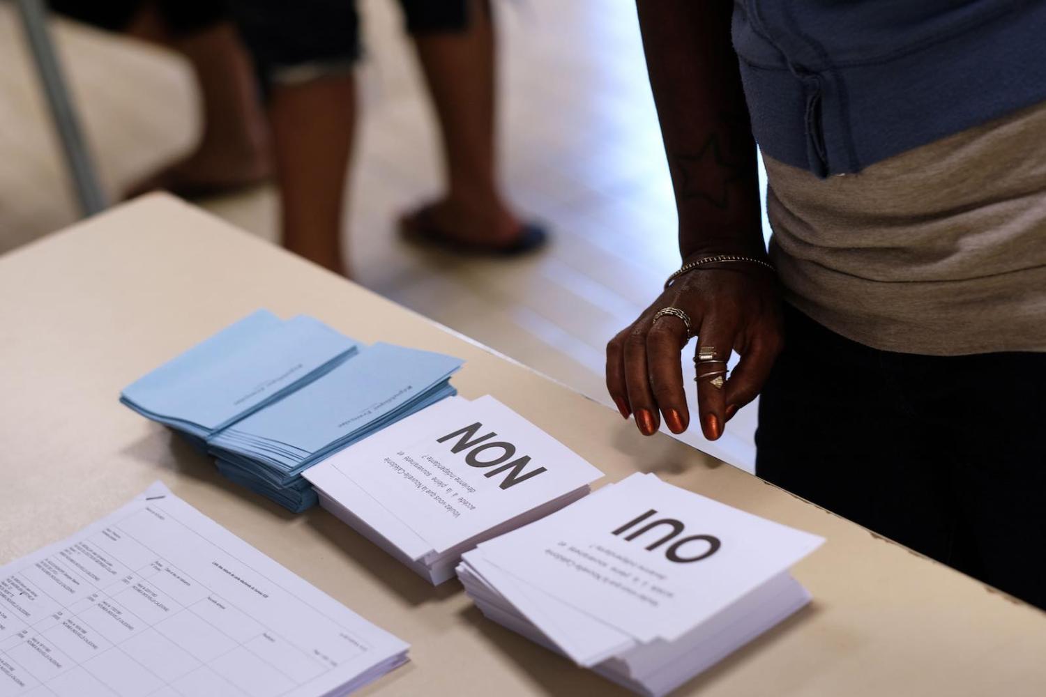Ballot papers in the 2018 referendum on New Caledonia's independence from France – with another vote now anticipated for 2020 (Photo: Theo Rouby/AFP/Getty Images)
