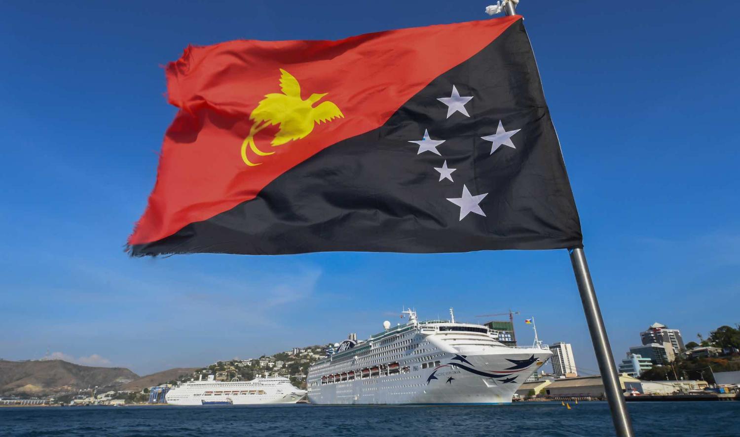 Cruise ships for accommodation during the APEC summit in Port Moresby (Photo: James D. Morgan/Getty Images)