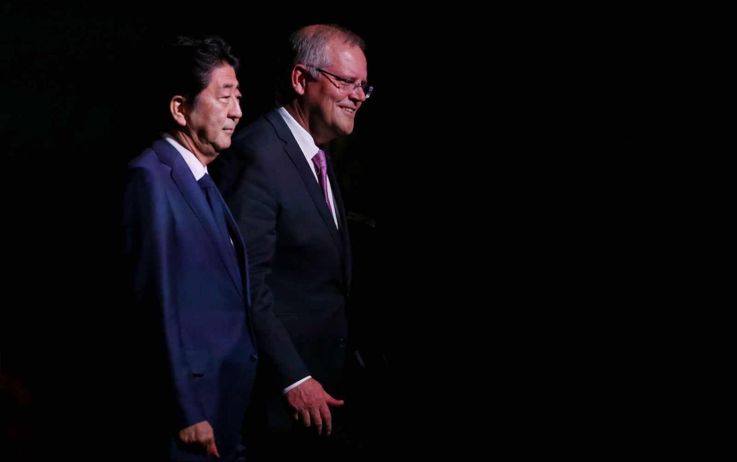 Scott Morrison credits Abe Shinzo as a “mentor” (David Moir/AFP via Getty Images)