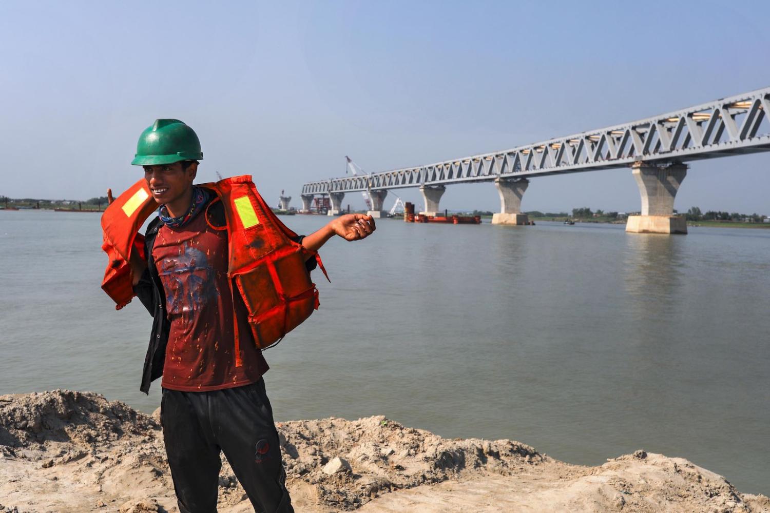 Padma Bridge project, a 6.15-kilometre bridge that will connect the south-west of Bangladesh to the northern and eastern regions (Photo: Kazi Salahuddin Razu via Getty)